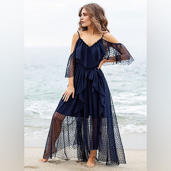 Joyfolie Dresses & Skirts - 🔷Joyfolie Lauryn Maxi Party Occasion Fancy Dress in Navy Blue, M, NWT✨